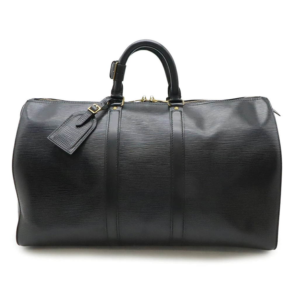 LOUIS VUITTON Epi Keepall Boston Bag Travel Leather Noir Black
